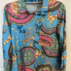 Made with Love blouse, Vibrant, NWT, Size M.